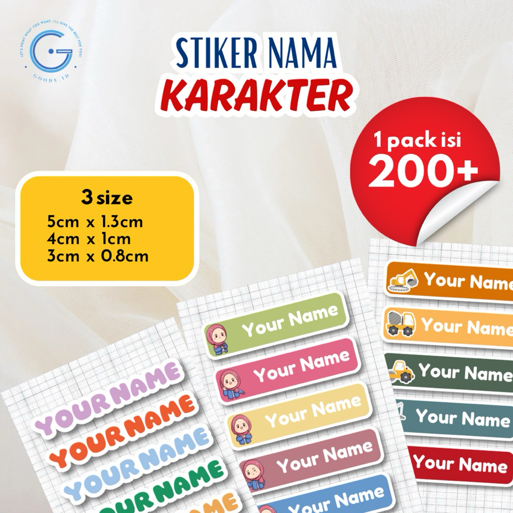 

Stiker Label Nama Sekolah Karakter Lucu | Stiker nama Buku tulis alat sekolah murah | Anti Air