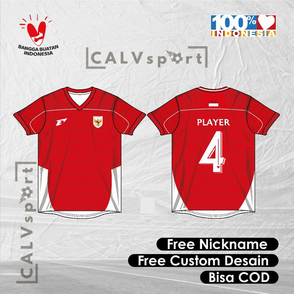 Jersey Bola Timnas indonesia home away merah putih piala dunia 2025 Full Printing Terbaik termurah b