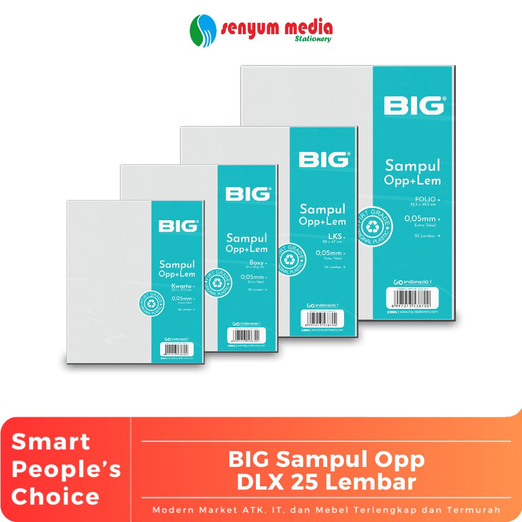 

BIG - Sampul Plastik Opp DLX 25 Lembar | sampul Plastik tebal ( 1 Pak Isi 25 Lembar ) (S:PAK)
