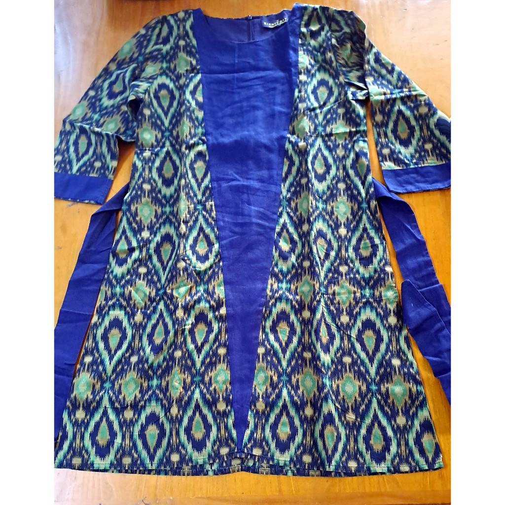 Batik Tunik Navy Rianti Batik Preloved