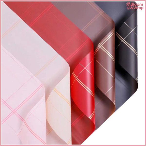 

Kertas Buket Solid Full Square Pattern Flower Wrapping Cellophane Motif Kotak Grid / Kertas Kado KB6191