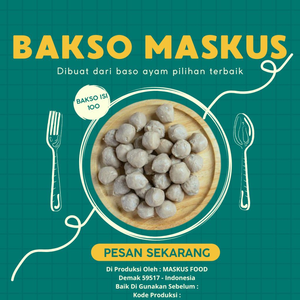 

BAKSO DAGING AYAM TERLARIS BASO MASKUS ORIGINAL 100% HALAL KEMASAN ISI 100