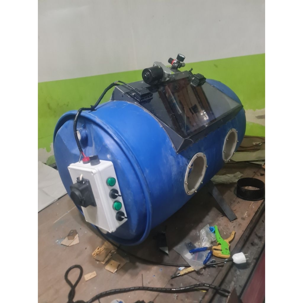 kabinet vapor blasting bahan drum set sesuai foto