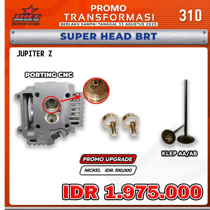 HEAD BRT JUPITER Z 28/24 NICKELBRONZE + PORTING CNC