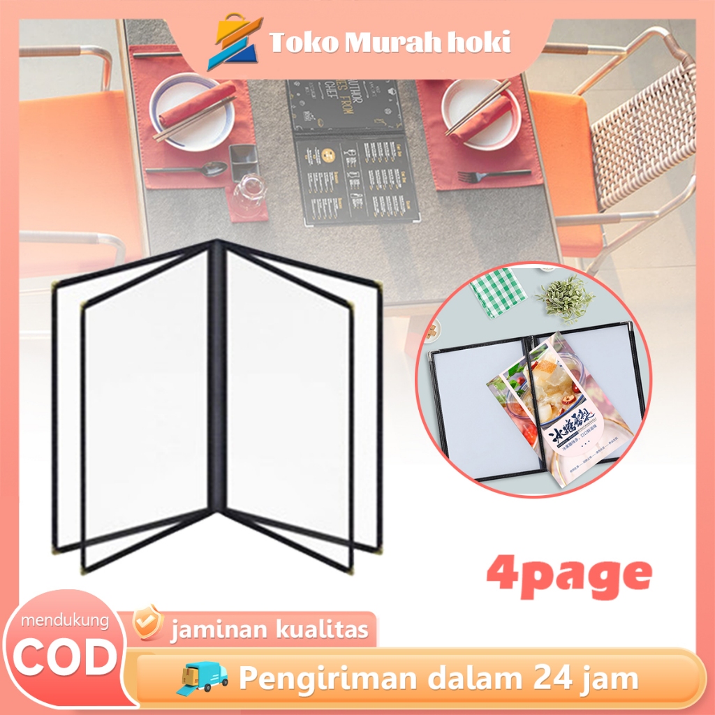 

4 Page Buku Menu Restoran Cover Menu A4 Sampul Menu PVC Transparan Cover Pelindung Menu