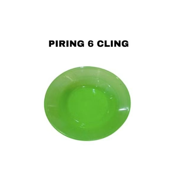 PIRING 6 CLING/PIRING MINI/PIRING PLASTIK WARNA/PIRING PLASTIK ISI 12 PCS / PIRING KUE TATAKAN GELAS