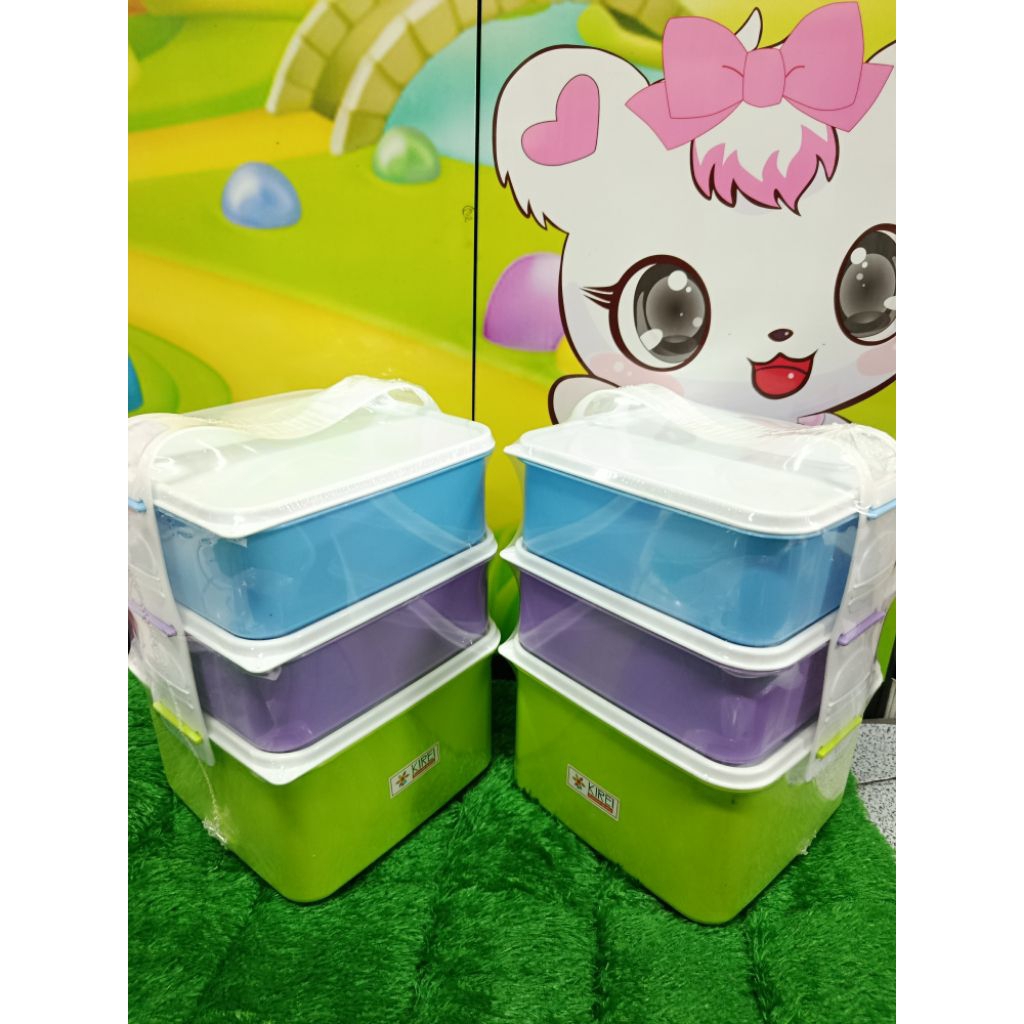 Rantang segi glory warna susun 3 jumbo