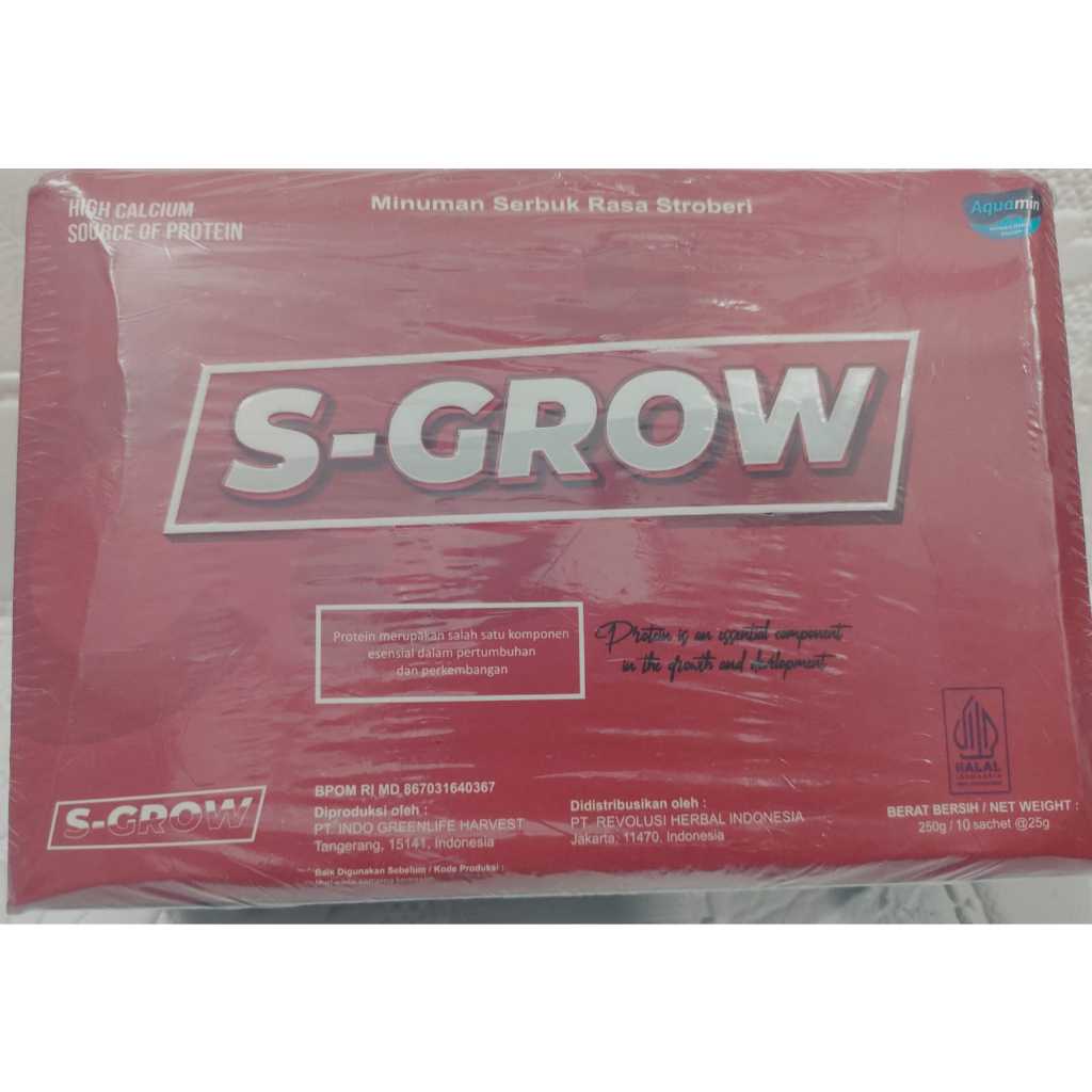 

S GROW - Susu Peninggi Badan Terbaik untuk Remaja dan Dewasa 1 BOX RASA STROBERI