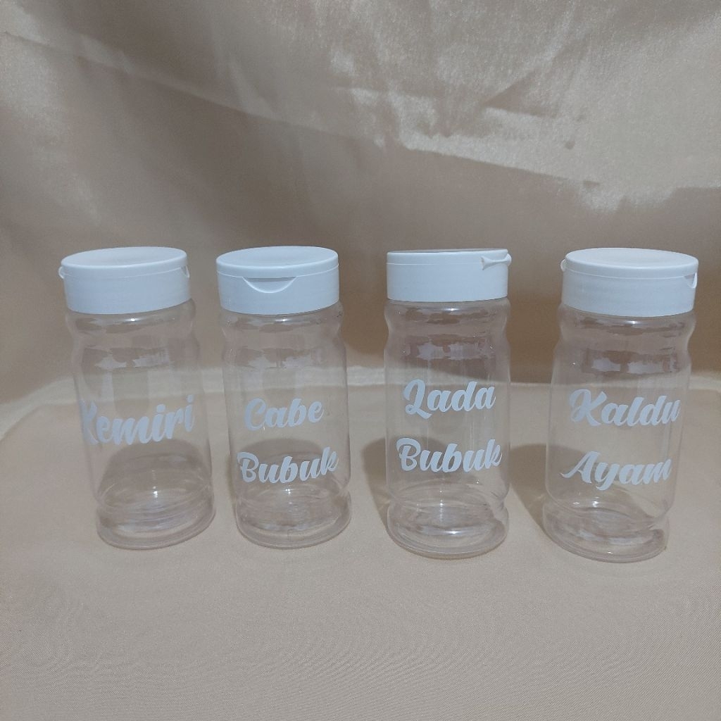 TOPLES BUMBU DAPUR TABUR 140ML PUTIH FREE STIKER CUTING LABEL JAR BUMBU DAPUR BOTOL BUMBU