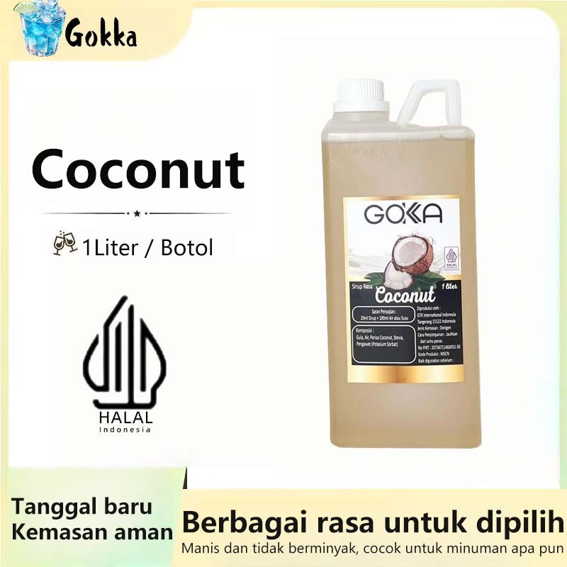 

GOKKA Sirup Minuman Rasa Coconut 1L Syrup / Sirup Coconut Sertifikasi Halal