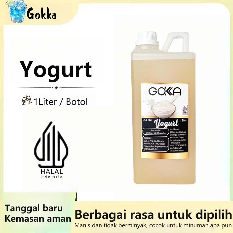 

GOKKA Sirup Minuman Rasa Yogurt 1L Syrup / Sirup Yogurt Sertifikasi Halal