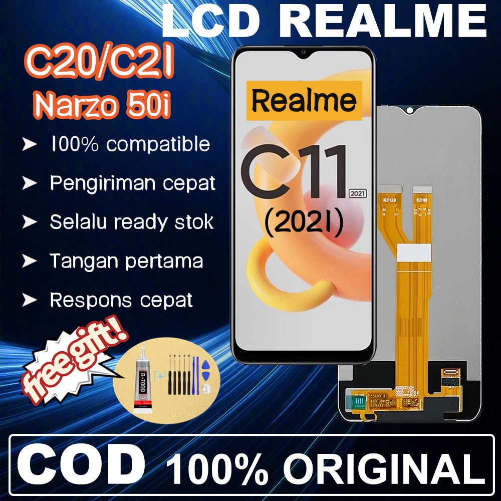 LCD Realme C11 2021 Original Fullset ori asli hp Touchscreen For Glass Touch Screen Digitizer LCD TO