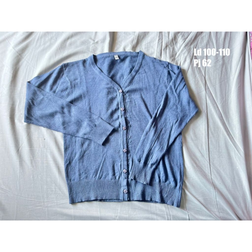 cardigan uniqlo warna denim thrift PL