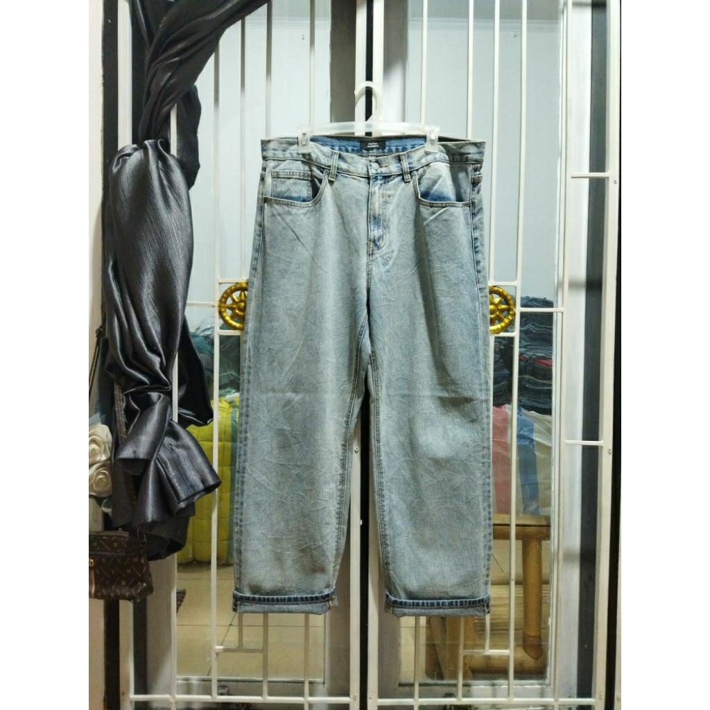 celana baggy jeans Musinsa standar pria 36 37