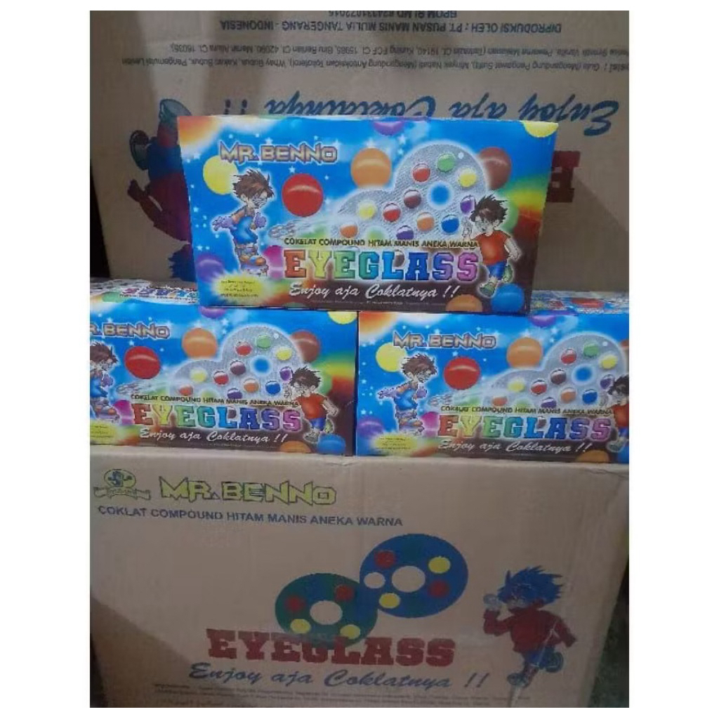 

permen coklat kacamata mr benno box