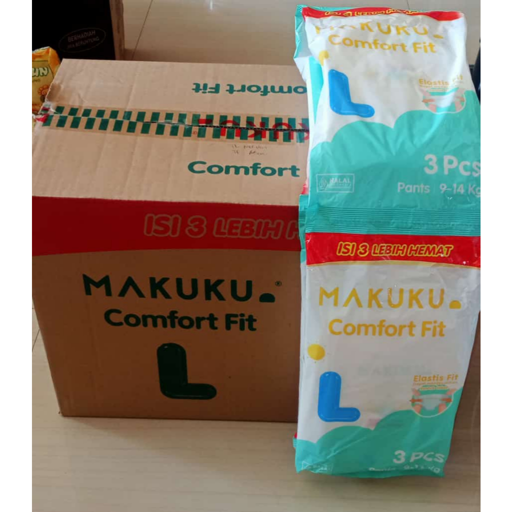 1 KARTON MAKUKU L RENCENG ISI 3X32 MAKUKU FIT DIAPERS POPOK BAYI