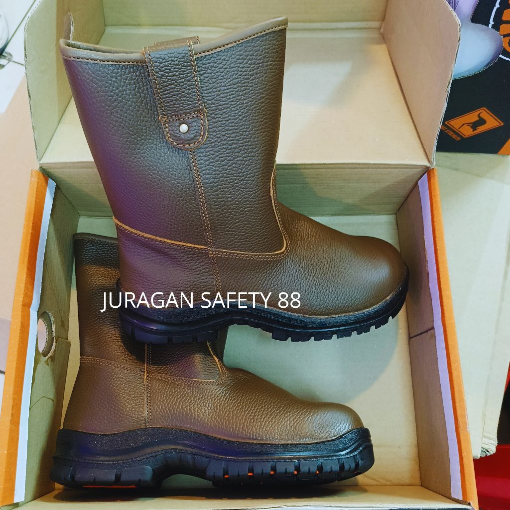 Sepatu Crusher Texas Brown / Safety Shoes Krushers Berkualitas