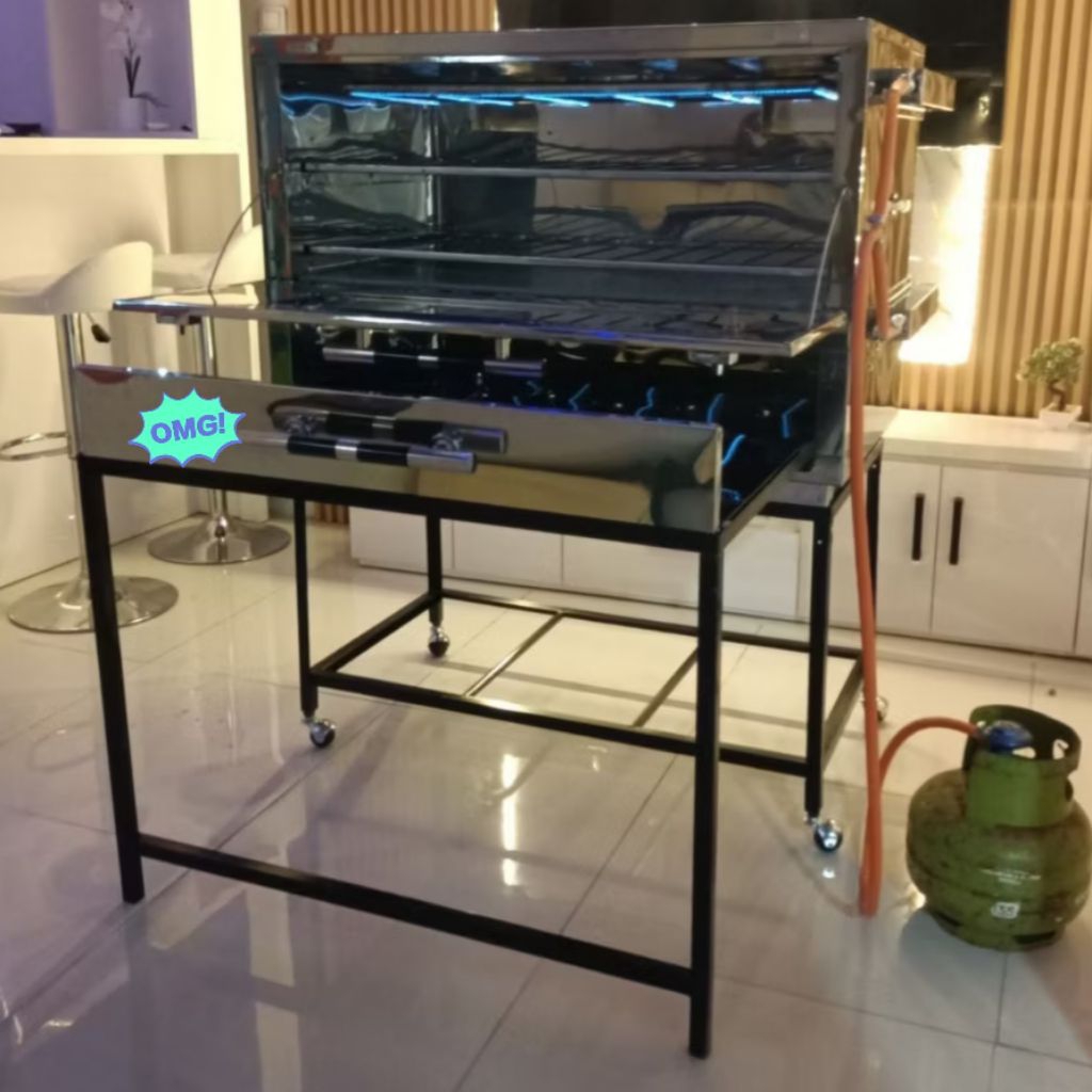 Oven Gas Multifungsi Manual 100x55x70cm Stainless Steel Tebal