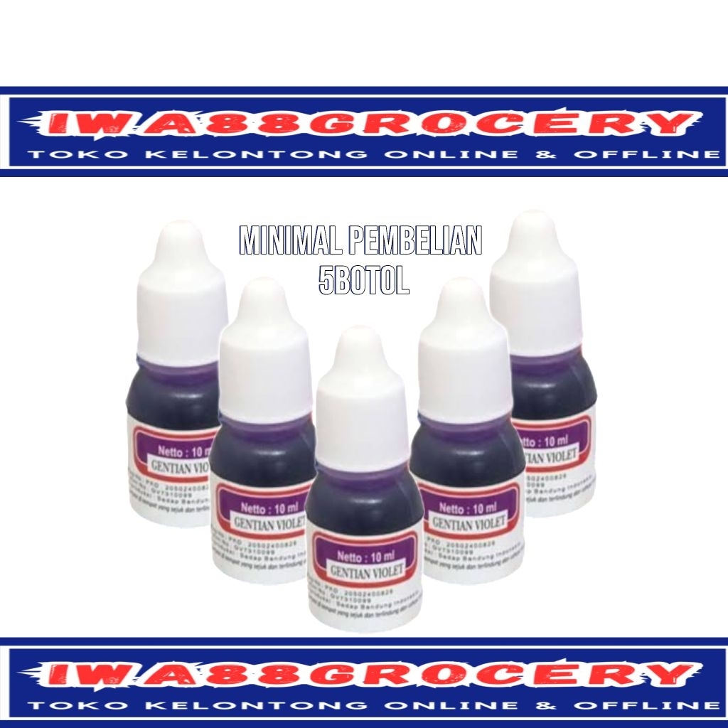 gentian violet obat biru obat luka sariawan dan ikan cupang 10ml botol