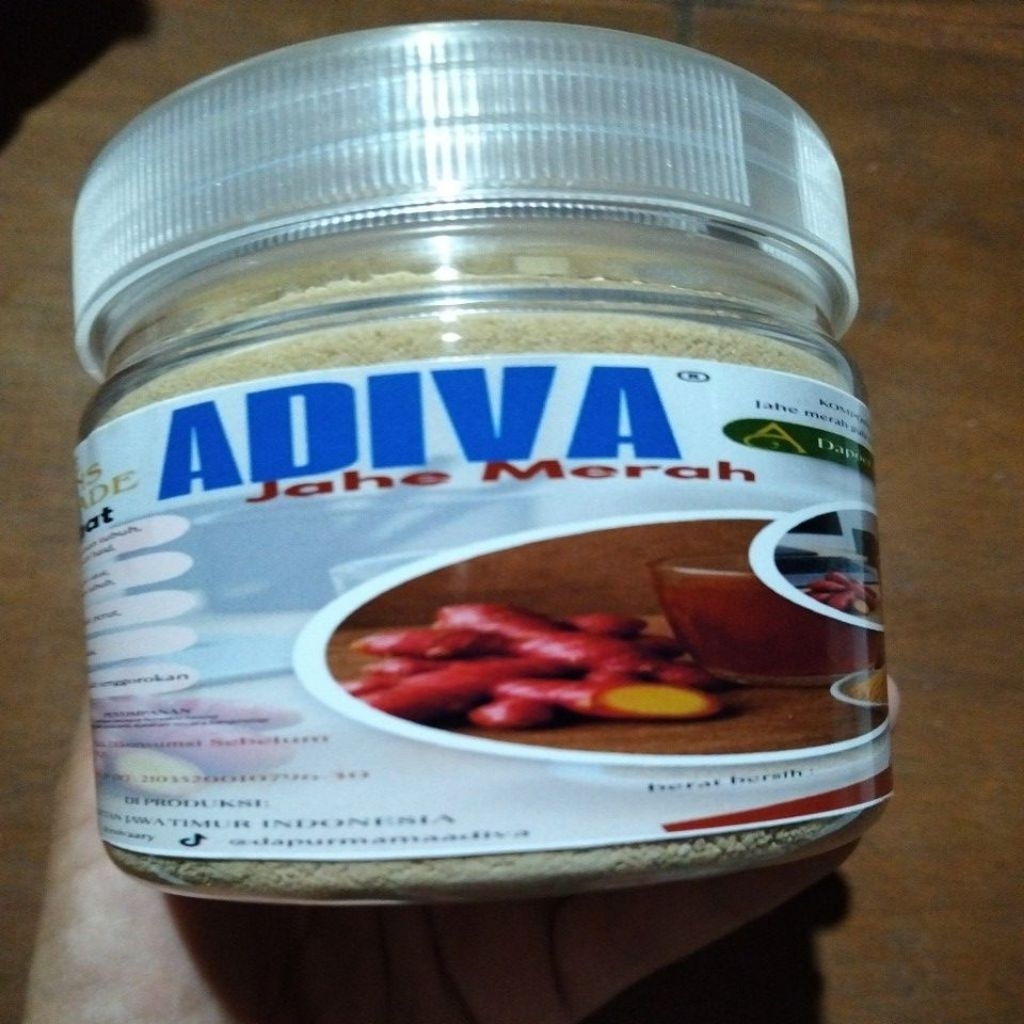 

serbuk minuman jahe ADIVA 2 in 1.jahe merah normal gula.
