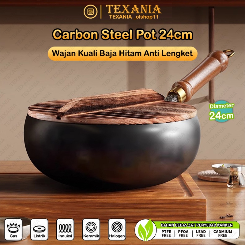 TEXANIA WAJAN DENGAN GAGANG WAJAN PENGGORENGAN ANTI LENGKET DAN ANTI LECET