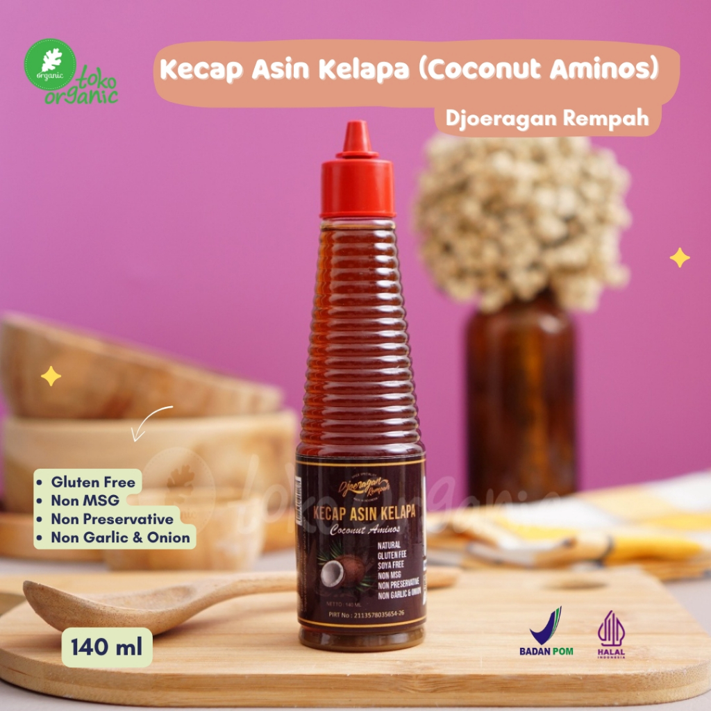 

Djoeragan Rempah Kecap Asin Kelapa (140ml) | Kecap Asin Kelapa Soy Free, Kecap Asin Non MSG, Coconut Aminos Vegan Friendly