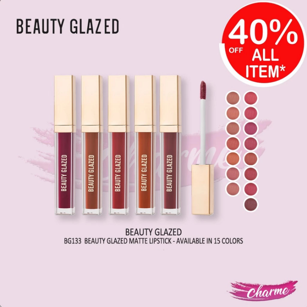 (READY & ORI) Beauty Glazed Matte Lipstick Lip Matte BG133 Lip Cream Matte  Lip Cream Lip Tint Matte