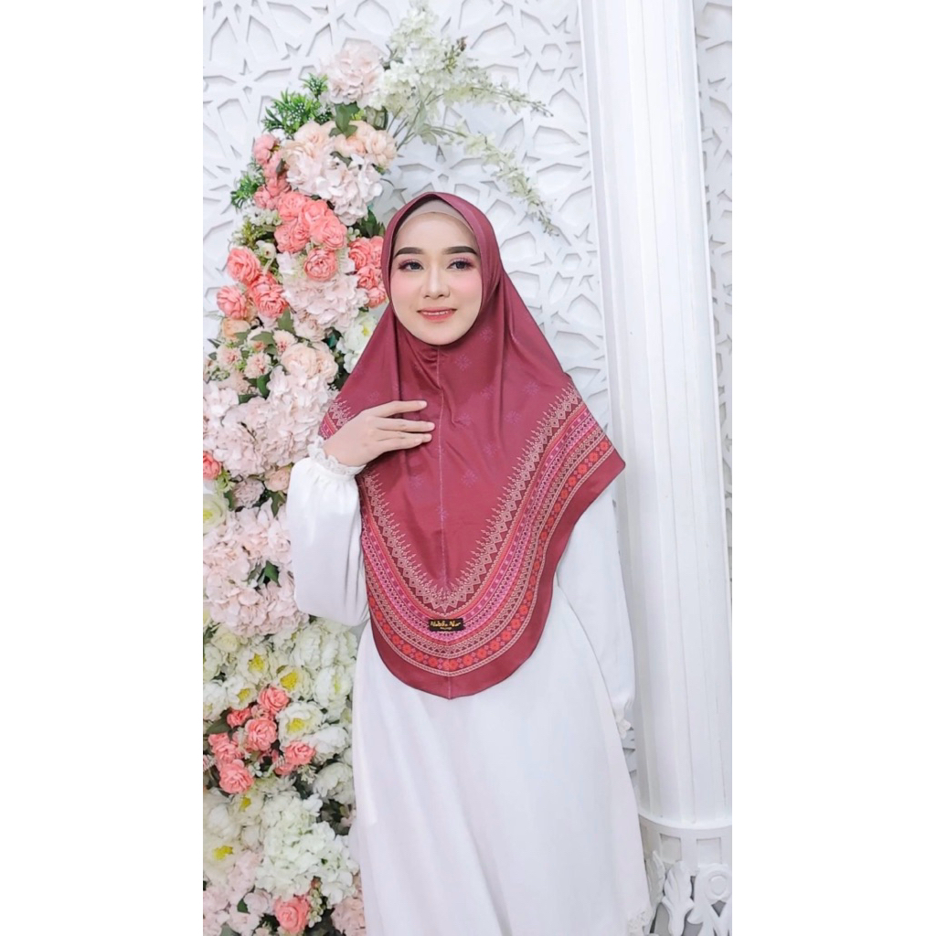 Nabillanur - Hijab jilbab kerudung instan bergo motif etnik printing Jersey premium