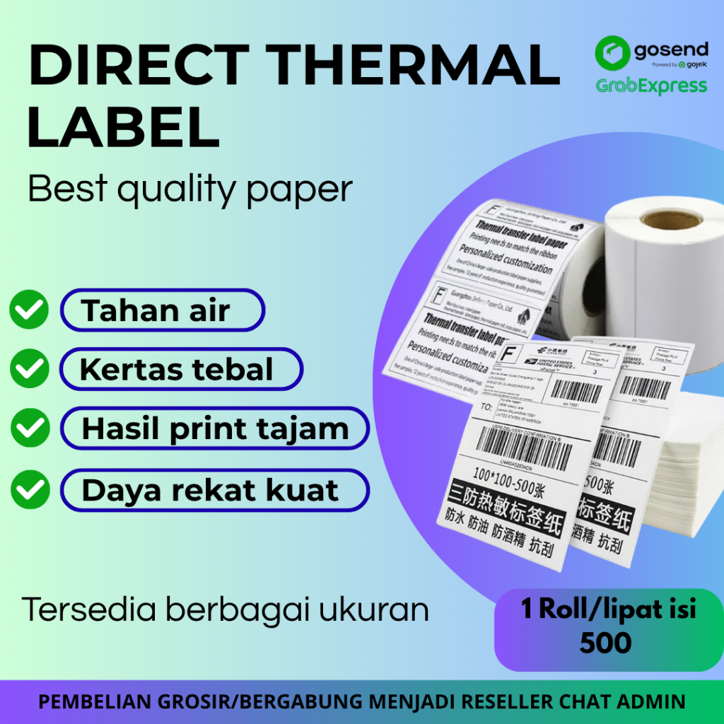

[1 DUS] Kertas Thermal Label – Label Pengiriman / Barcode / Harga – Tanpa Tinta – Cetak Cepat & Praktis