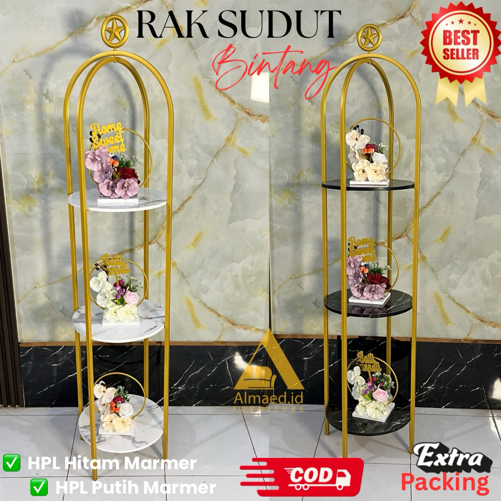RAK SUDUT RUANG TAMU/RAK SANGKAR GOLD/RAK SERBAGUNA/RAK SUDUT RUANG TAMU