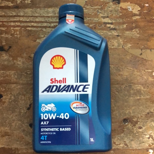 OLI MESIN MOTOR 4T SHELL AX7 1 LITER 10W-40 BIRU / OLI SHELL BIRU