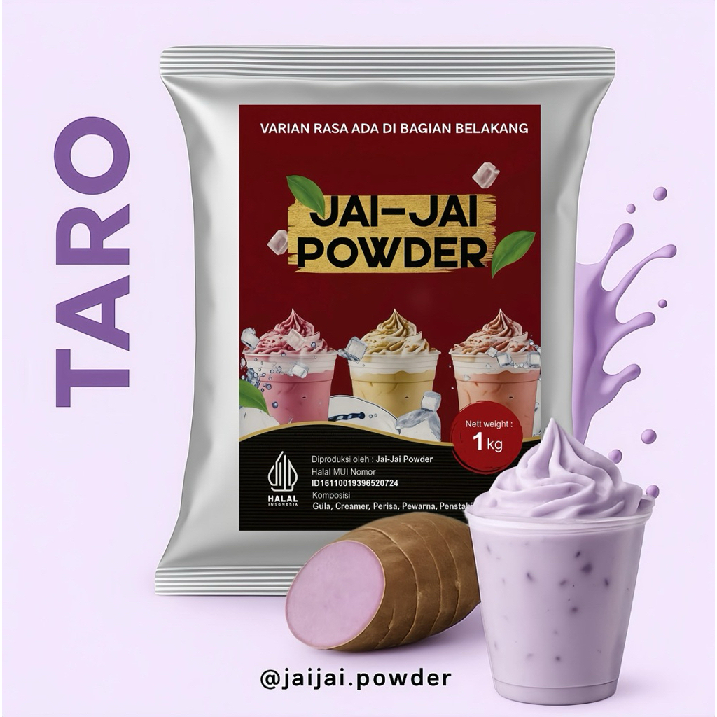 

Bubuk Minuman 1kg - Taro - Jai Jai Powder