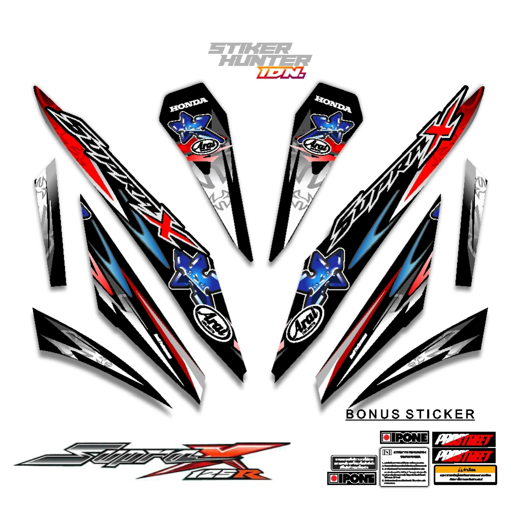 STRIPING STIKER DECAL SUPRA X 125 R 2007 - 2013 MTF NAKANO SHURIKEN / STIKER HUNTER / STRIPING MODIF