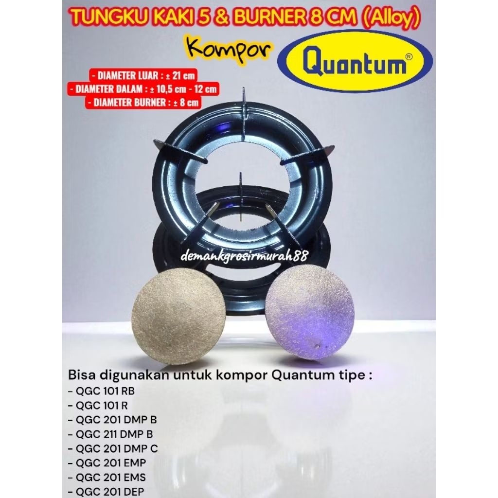 TERMURAH... Paket Tungku Kompor Quantum Kaki 5 + 2 Burner Kuningan Tebal
