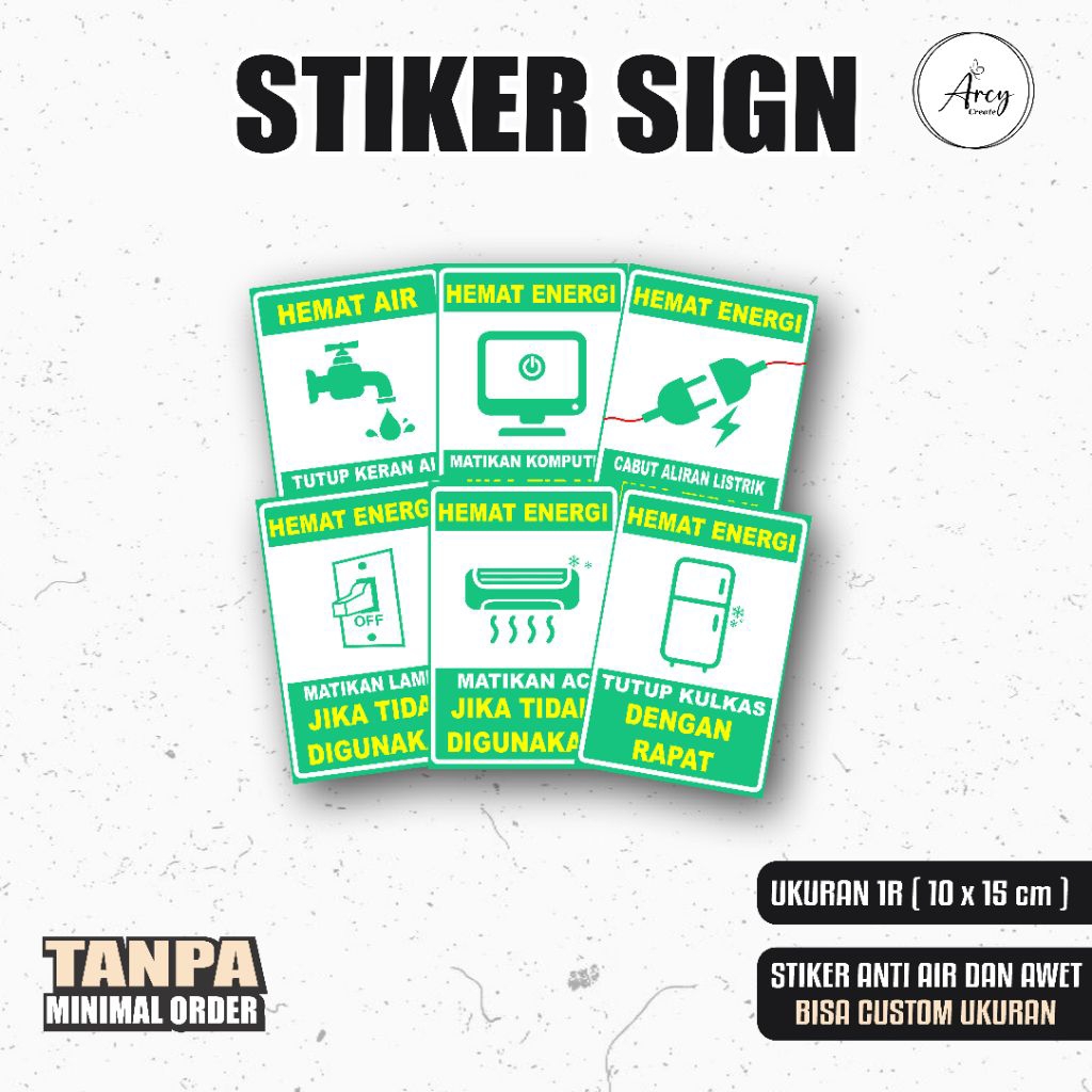 

Stiker Hemat Energi Hemat Listrik Hemat Air