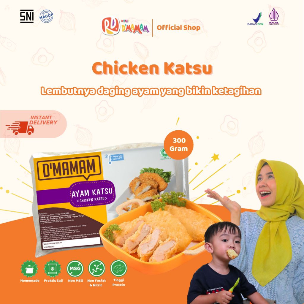 

Dmamam Chicken Katsu 350g no MSG BPOM Halal cemilan lauk praktis anak MPASI