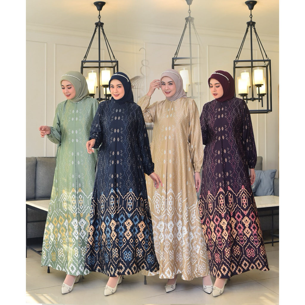 Gamis Motif Malika Bahan Silk Premium Terbaru/gamis pesta/ gamis seregaman silk premium