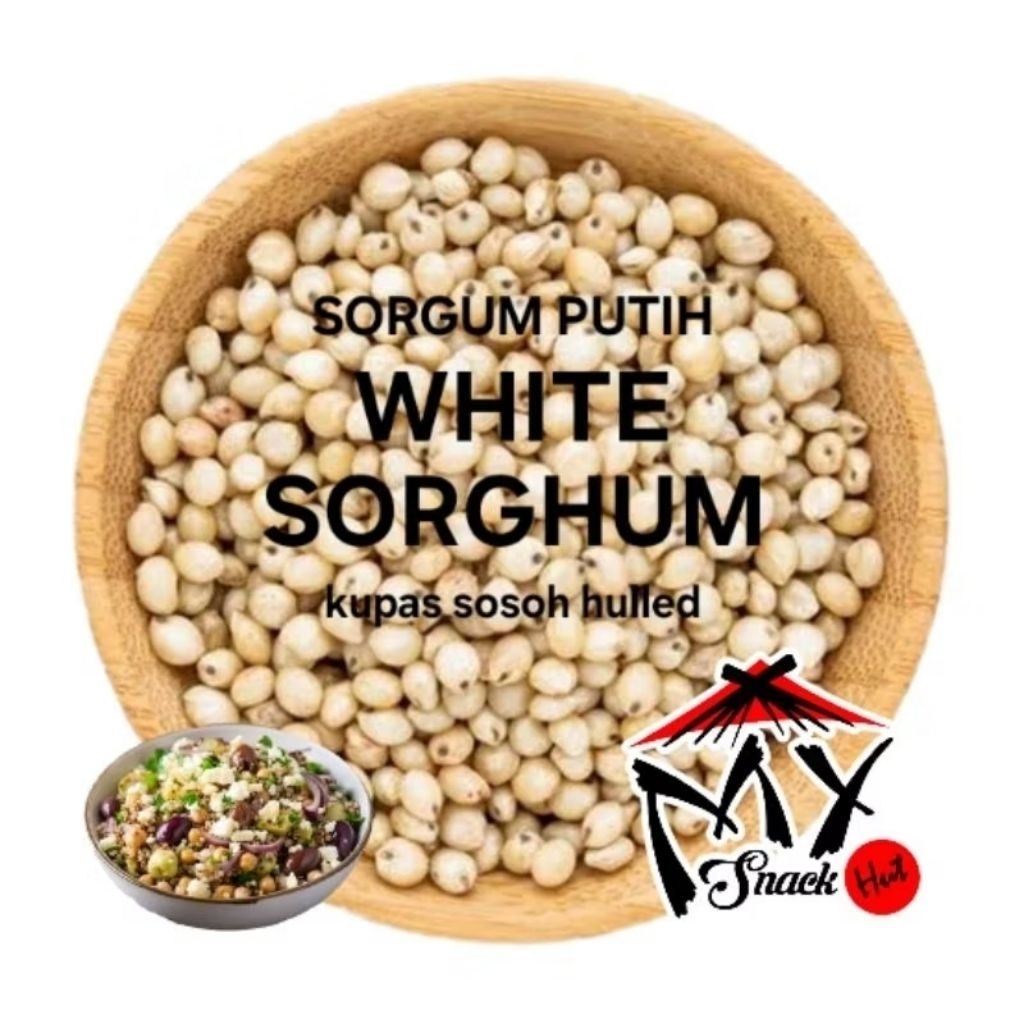 

BIJI SORGUM PUTIH 100GR WHITE SORGHUM RICE HULLED SOSOH ROTI KUE CAKE COOKIES SALAD PENGGANTI NASI