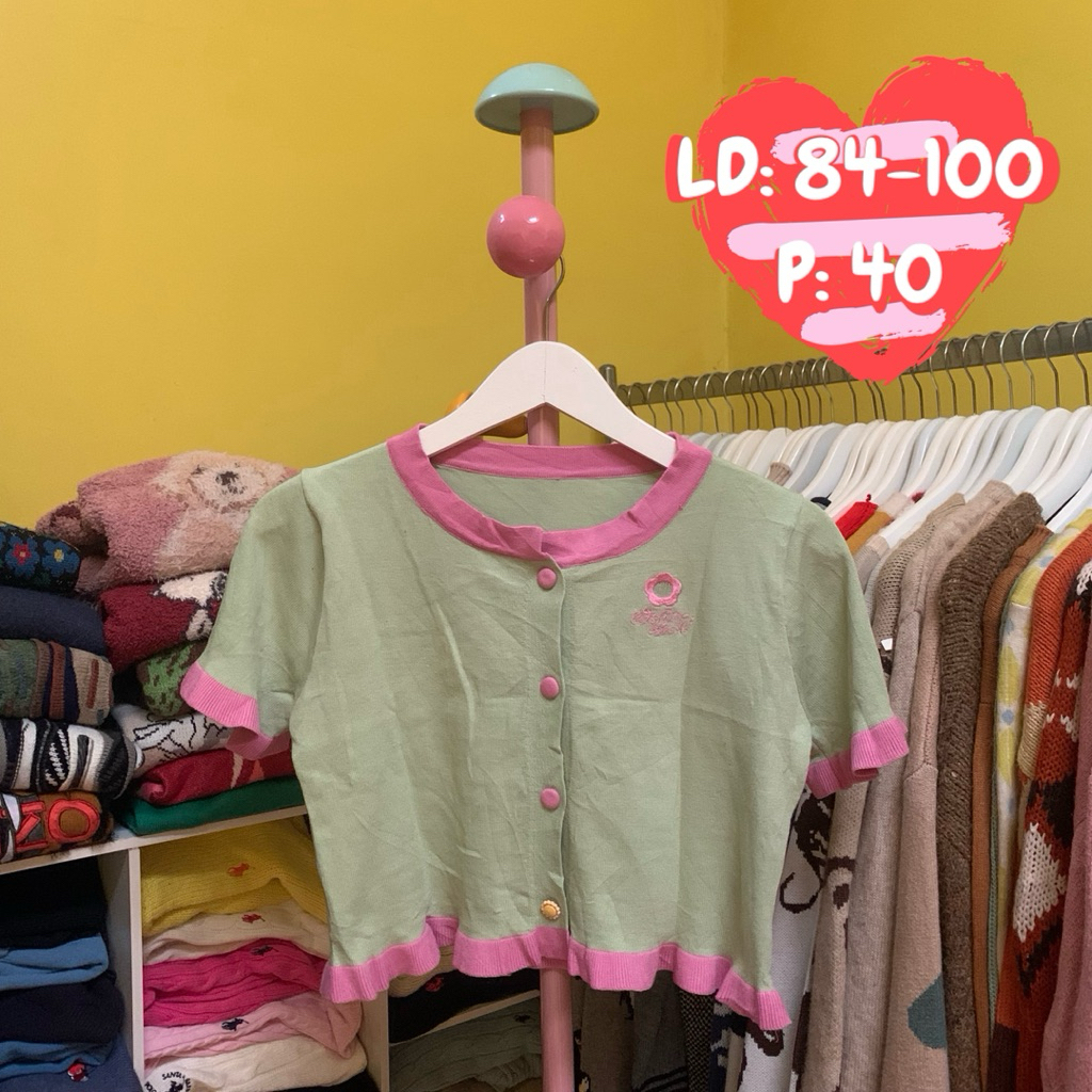 pendek rajut / knit kancing CROP part 2