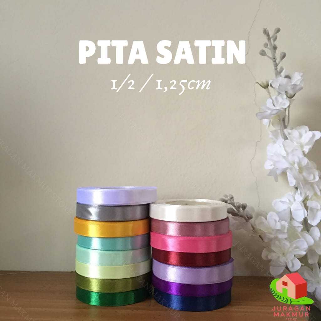 

PITA SATIN PEMIUM IMPORT 1/2 INCH / 1,25 CM PER ROLL -+ 25 YARD [TERMURAH]