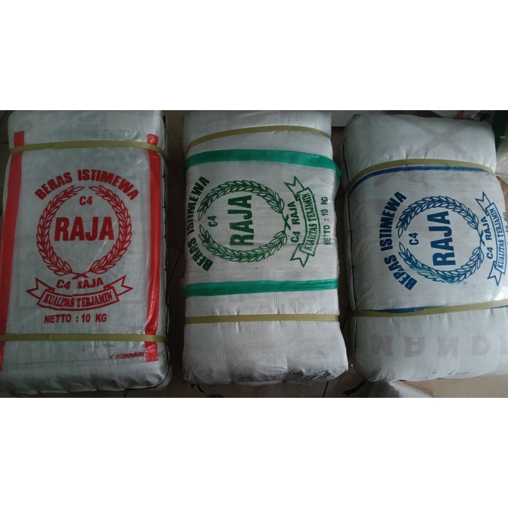 Karung beras 10 kg cap C4 Raja isi 1000 lembar (Karung merk kepala singa) NON COD