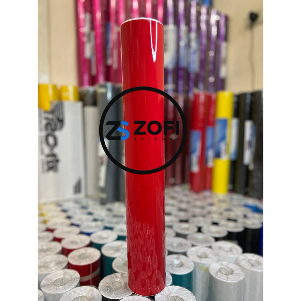 stiker skotlet motor merah glossy