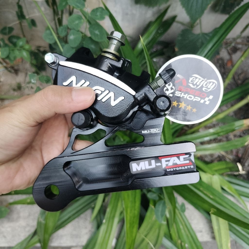Breket / Bracket Cnc plus Kaliper 2p Nissin Samurai Belakang Satria Hiu 2tak disc 220mm