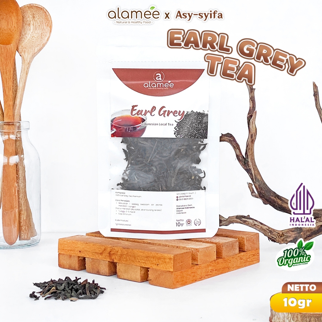 

ALAMEE Teh Bunga Earl Grey Black Tea Alami Organik Dried Leaf Siap Seduh Minum 10gr
