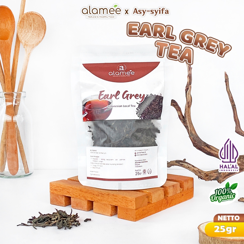 

ALAMEE Teh Bunga Earl Grey Black Tea Alami Organik Dried Leaf Siap Seduh Minum 25gr