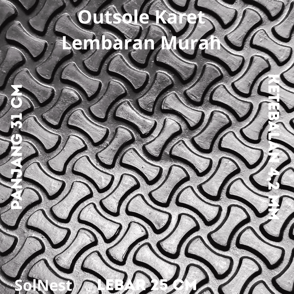 Outsole sol karet lembaran alas sandal sepatu anti slip hitam cocok untuk sandal puyuh / flat / wani