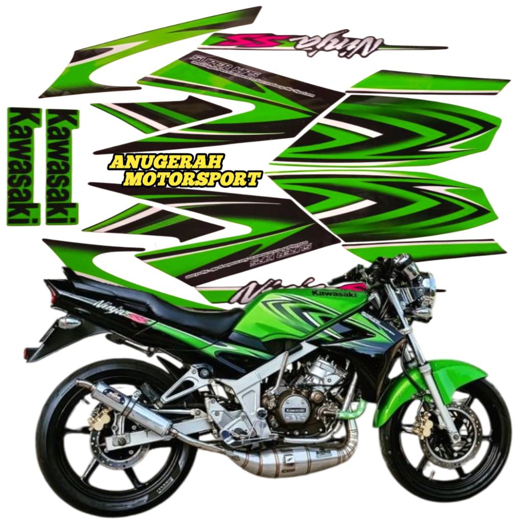 striping sticker lis Kawasaki ninja ss hijau hitam 2011
