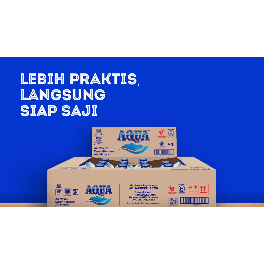 

AIR MINERAL AQUA CUBE BOTTLE 220 ML 1 KARTON ISI 24 BOTOL