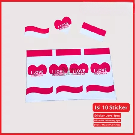 

Sticker Merah Putih Set Indonesia, Pack of 10 Stickers