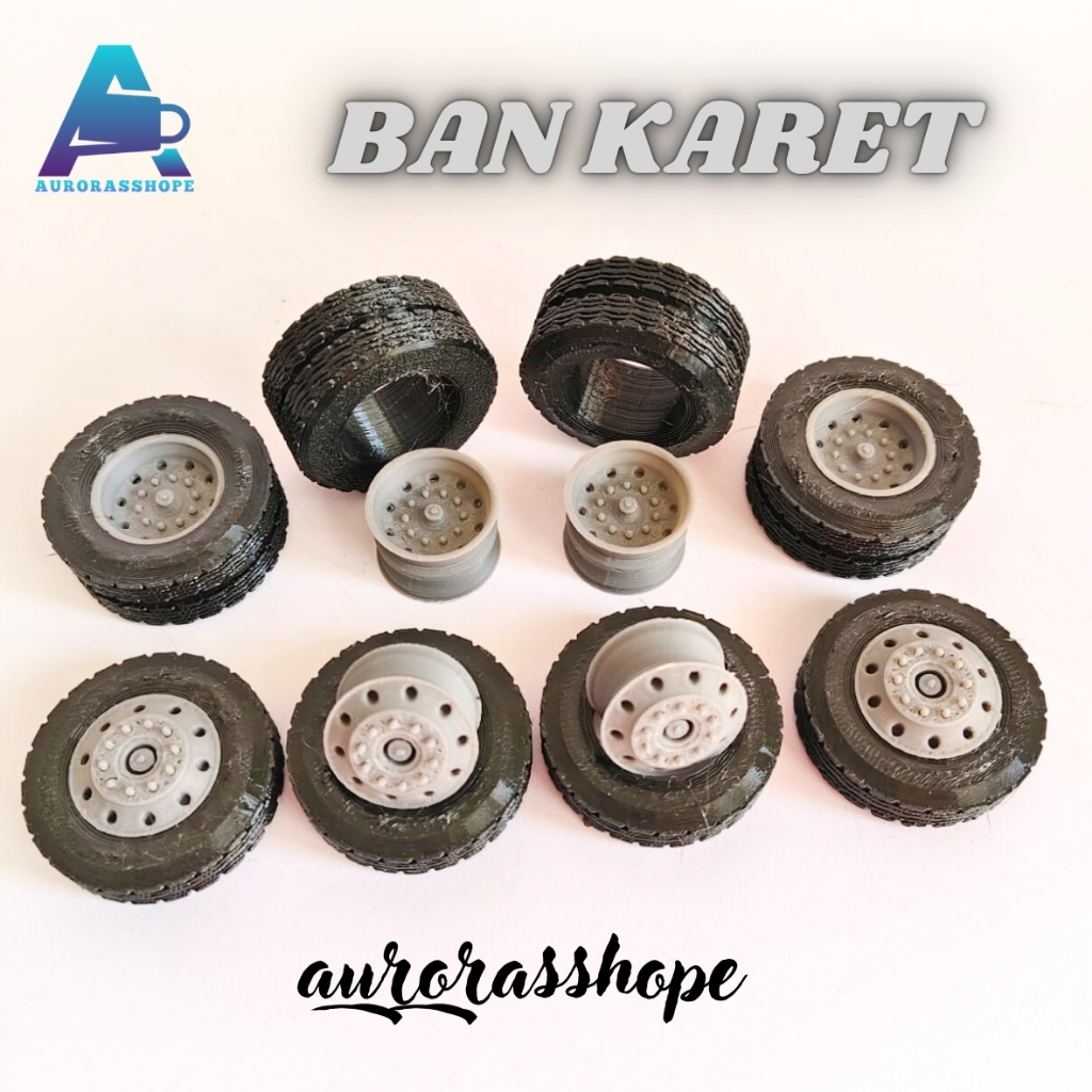 BAN KARET DAN VELG ALCOA miniatur BUS Telolet Basuri